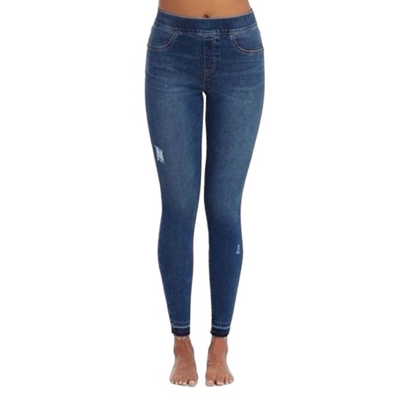 SPANX Women’s Distressed Denim Skinny Jean Leggings Size Small - Picture 1 of 14